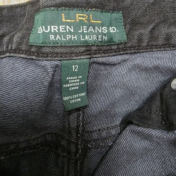 RALPH LAUREN ♥️ Black Denim Skirt SIZE 12 - Picture 12 of 16